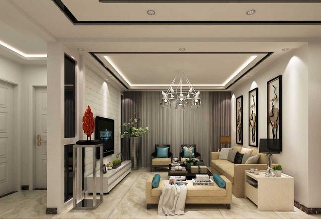 師傅在吊頂上加一圈線條,效果居然這么美